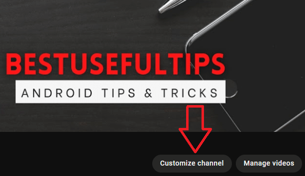 Tap Customization channel on YouTube PC