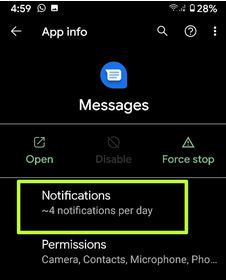 Turn off text notifications on your Android phone