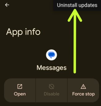 Uninstall Messages Update to Fix Red Triangle with Exclamation Point Android