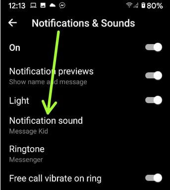 Change the Facebook messenger notification sound and ringtone on Android