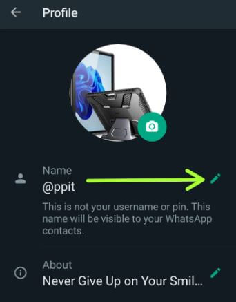 Change the display name on WhatsApp Android