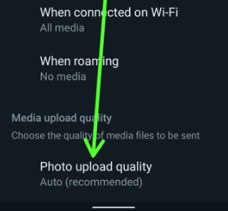 Choose photo upload quality on WhatsApp Android