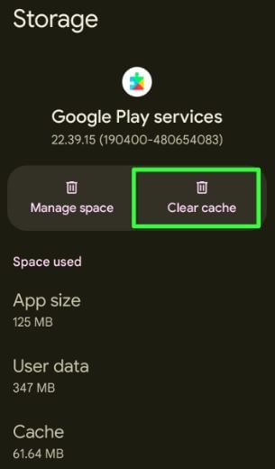 Clear Cache & data for Google Play Services to Fix Error Code 924