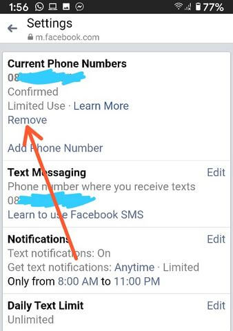 How to Remove Phone Number From Facebook Messenger on Android