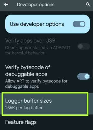 How to Set Log Buffer Size in Android and Samsung Phone