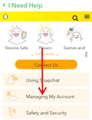 Managing Snapchat Account on Android devices