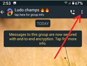 Open WhatsApp group settings to change admin