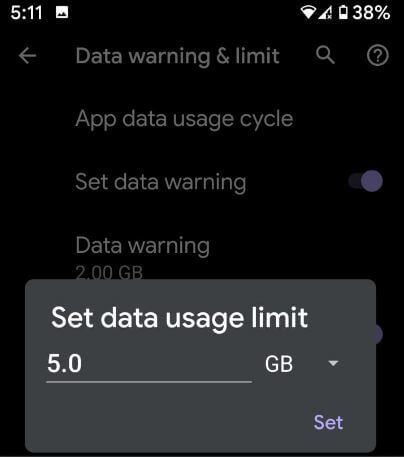 Reduce mobile data usage on Android 10
