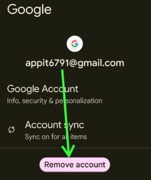 Remove Google Account to Fix Google Play Store Error 924 Code