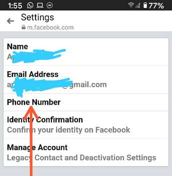 Remove a Phone Number From Facebook on Mobile Android