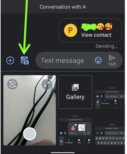 Send photo as text message on Android 10