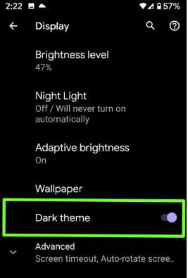 Turn on Instagram dark mode Android