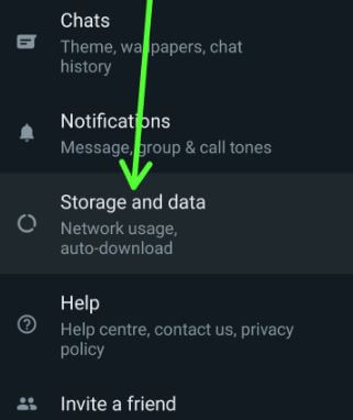 WhatsApp storage and data settings on Android Phone