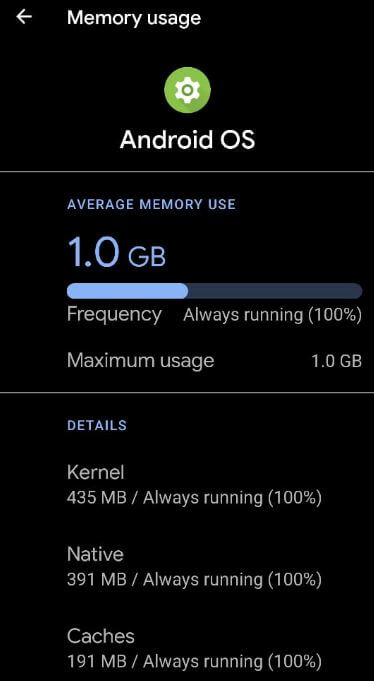 Android App Memory Usage in Android 10