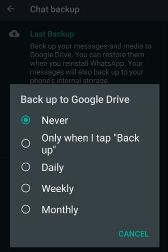 Change the Default WhatsApp Backup Time on Android
