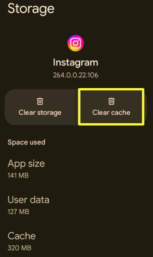 Clear Cache Instagram App to Fix Instagram an Error Occured