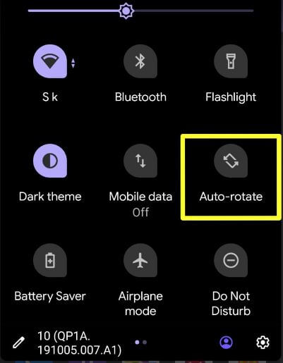 Enable Android 10 auto rotate screen