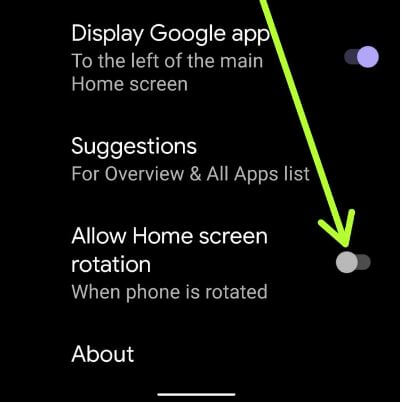 Enable home screen rotation in android 10