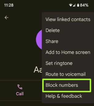 How to Block a Number Android Phone using Contacts App