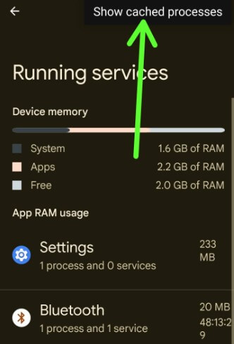 How to Show Cached Processes on Android Stock OS