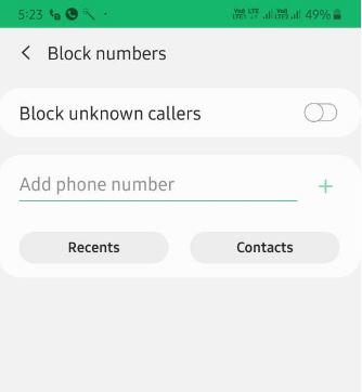 How to block a number on Galaxy A50