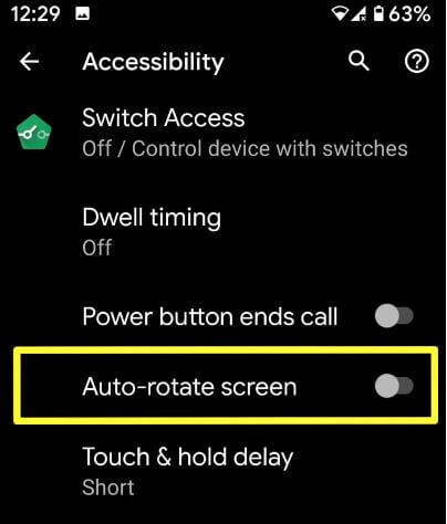 How to use auto rotate on Android 10