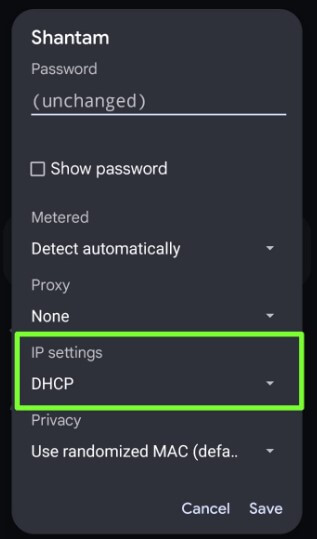 IP Settings on your Android phone