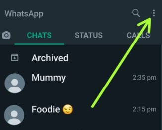 Open WhatsApp app settings on your Android device