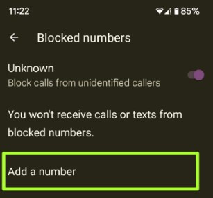 Permanently block a number on Android phone