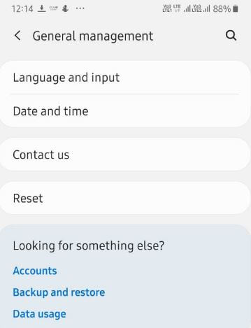 Reset network settings on Galaxy A50