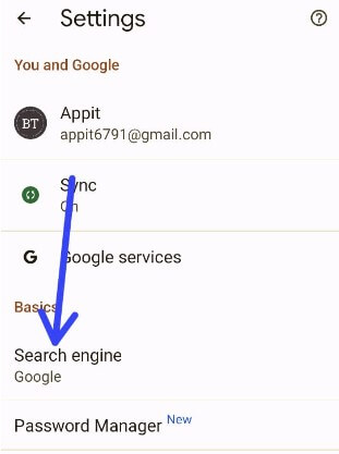 Set Google as Default Search Engine on Google Chrome Android Phone