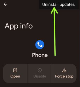 Uninstall updates to fix phones keeps cutting out during calls