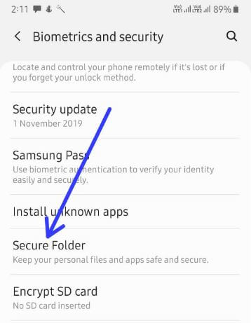Use Secure Folder On Samsung Galaxy A50