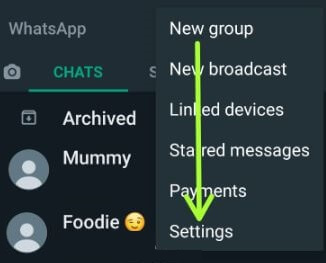 WhatsApp settings on your Android devices