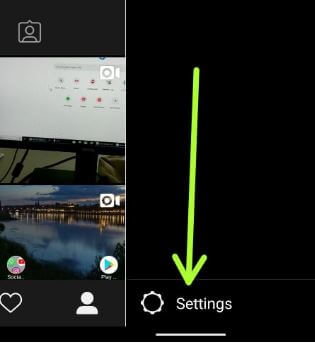 Instagram setting to sign out account