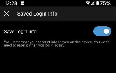 Remove Instagram login info on Android