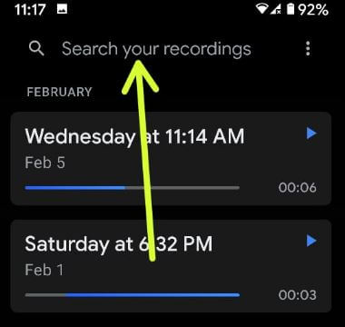 Search speech from your recorded screen on Pixel 3a