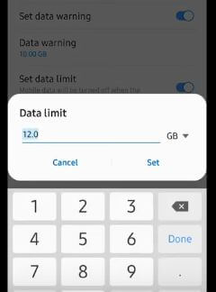 Set data limit on Samsung Galaxy A50