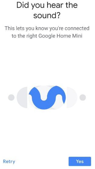 Connected to Google Home Mini Android