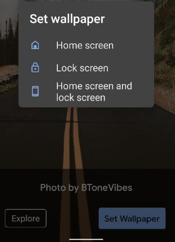 Set a picture on lock screen on Android 10 device