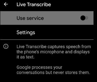 Use Live Transcribe on Pixel 4 XL
