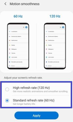 How to Change Refresh Rate to 120Hz on Galaxy S20 Ultra, S20 Plus, and S20