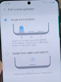 Use gesture navigation on Samsung Galaxy S20 Ultra