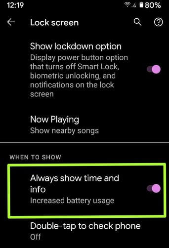 How to Enable Pixel 4a Always on Display