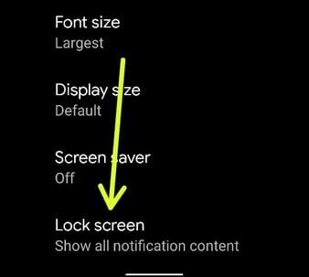 Pixel 4a Lock Screen Settings