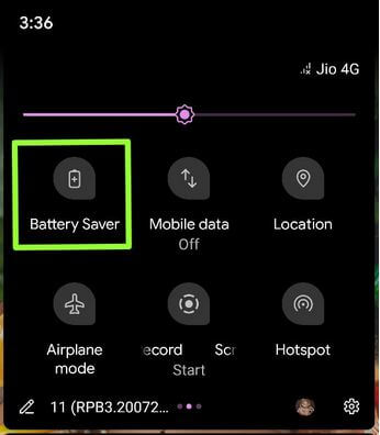 Turn On Battery Saver Mode on Google Pixel 4a 5G
