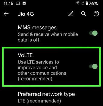 Turn On VoLTE on Android 10 OS