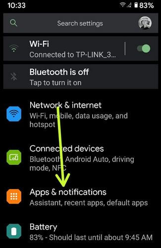 Apps and Notification settings Pixel 4a 5G