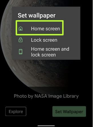 Set home screen wallpaper pixel 4a Smartphone