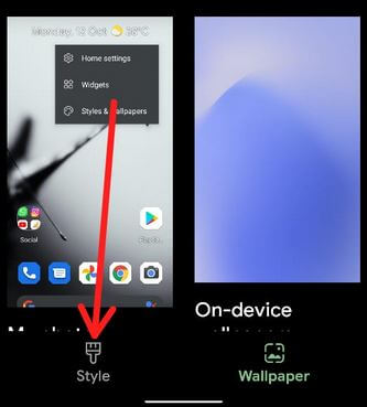 Android 11 Styles settings to change default icon shape